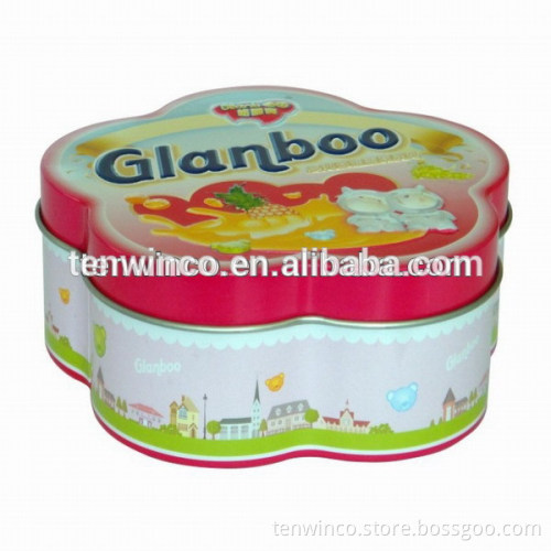flower shaped cosmetics tin can